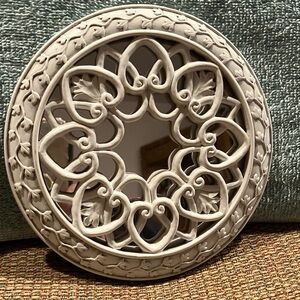 Chic Cream Decorative Hanging Round Mirror.